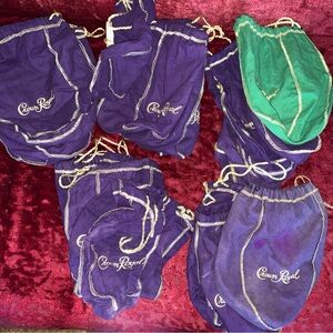 Crown Royal Bags - 23 - purple and 1 green